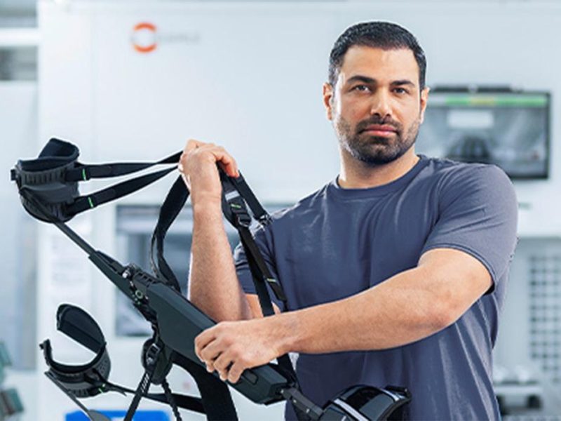 Exosquelette Würth utilisé par les professionnels des Sécuristes de France pour améliorer le confort et réduire la pénibilité au travail